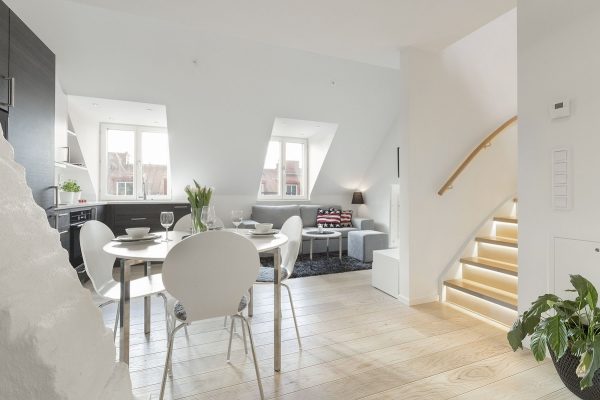 Interior Of The Apartment In The Attic Floor