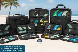 surfboard fin pouch organizer with multiple fin slots