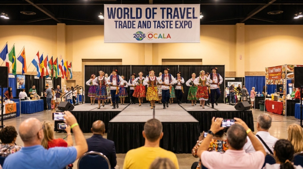 Live cultural dance performance at the World of Travel Trade and Taste Expo 2026 Ocala