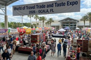 International food stalls and cultural exhibits at the World of Travel Trade and Taste Expo 2026 in Ocala Florida