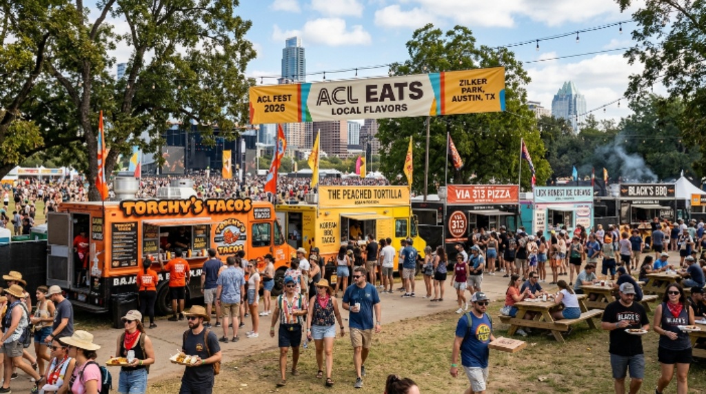 Austin City Limits Festival food vendors at ACL Eats Zilker Park 2026