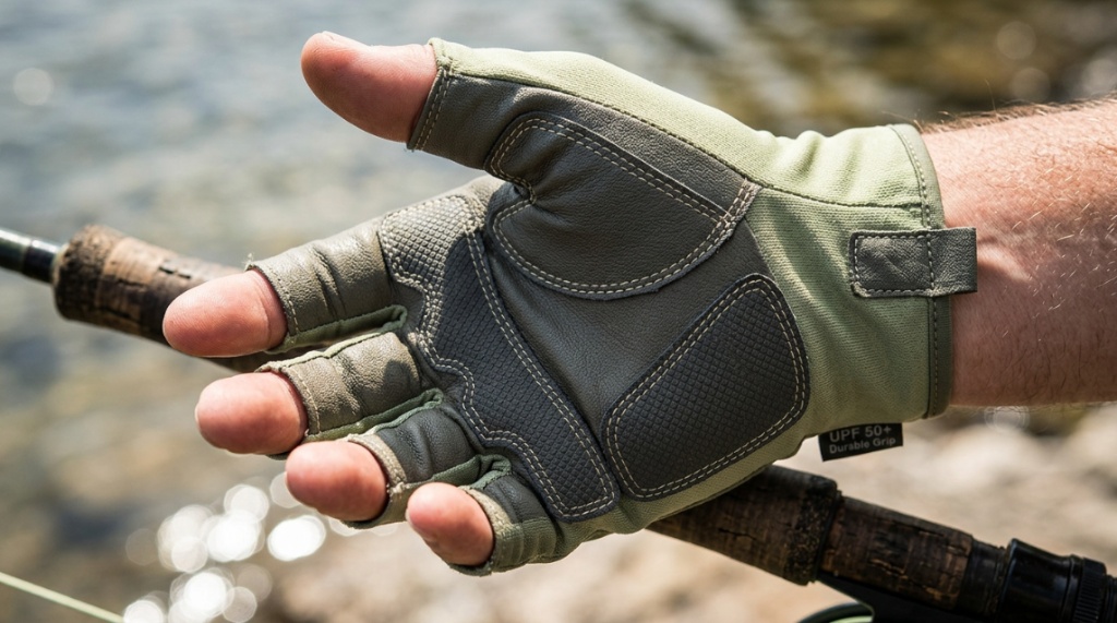 Comparison of fingerless sun-protective fishing glove designs.